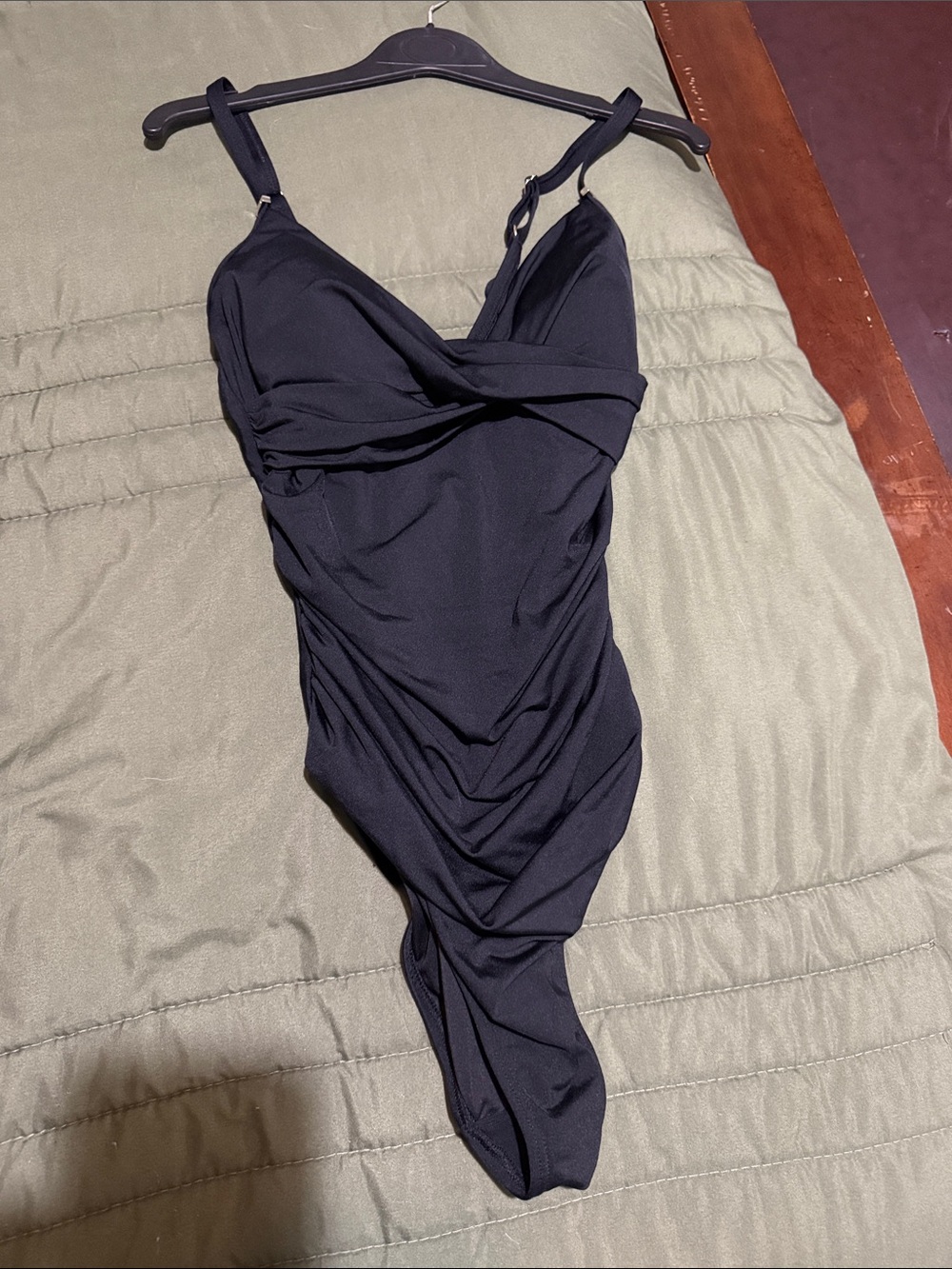Calvin Klein Black Ruched One-Piece Bikini